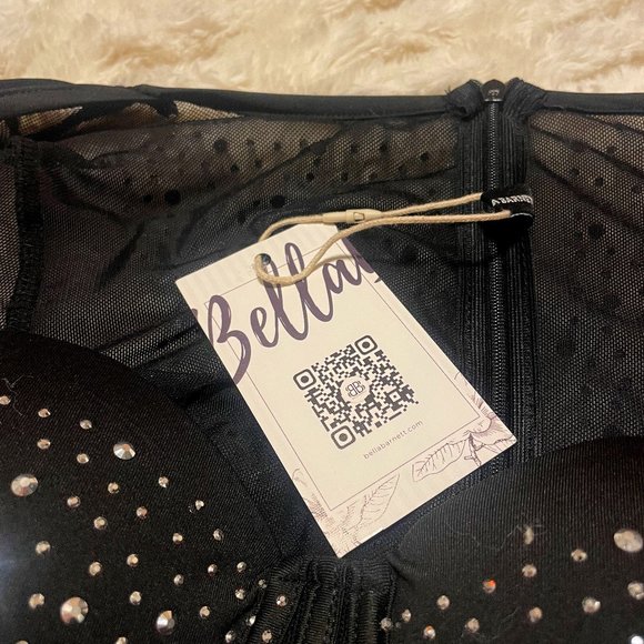 Bella Barnett - Hatty Diamond Corset Bodycon Dress - Black - Size M - Picture 6 of 7